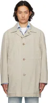 Solid Homme Khaki Canvas Coat In 102e