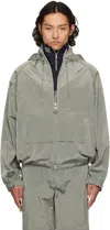 Solid Homme Khaki Extension Light Zip-up Jacket In 314k