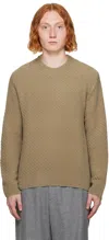 Solid Homme Khaki Striped Sweater In 322k Khaki