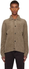 Solid Homme Khaki Wool Cardigan In 624k Khaki