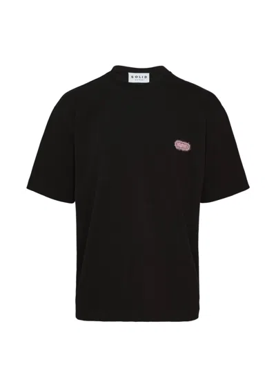 SOLID HOMME LOGO-PATCH T-SHIRT