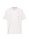 Solid Homme Pink Solid Tweed Back Logo Short Sleeve T-shirt In White