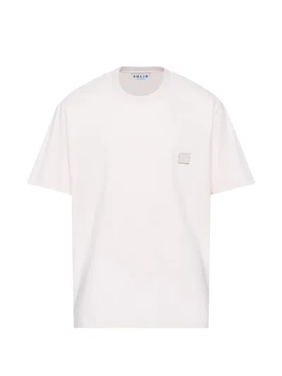 SOLID HOMME LOGO-PATCH T-SHIRT