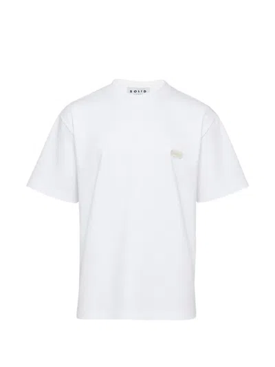 Solid Homme Logo-patch T-shirt In White