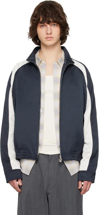 Solid Homme Navy Contrast Track Jacket In Blue