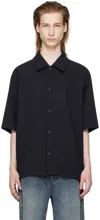 Solid Homme Navy Drawstring Shirt In 525n Navy