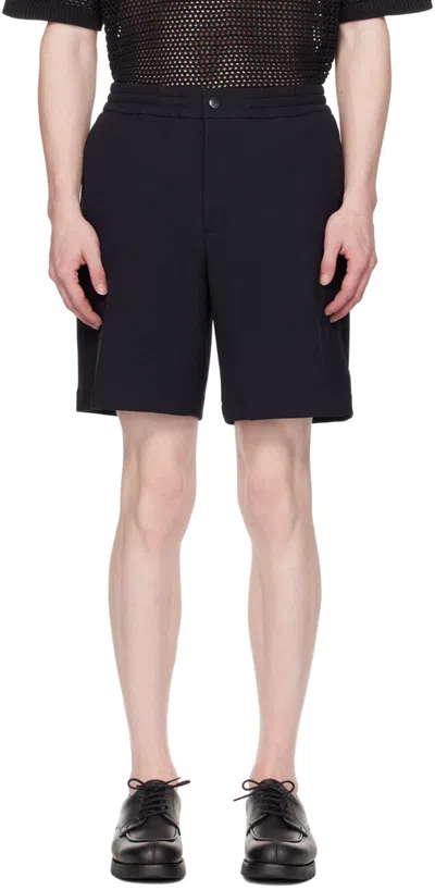 Solid Homme Navy Flap Pocket Shorts In 525n Navy
