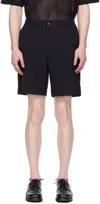 Solid Homme Navy Flap Pocket Shorts In 525n Navy
