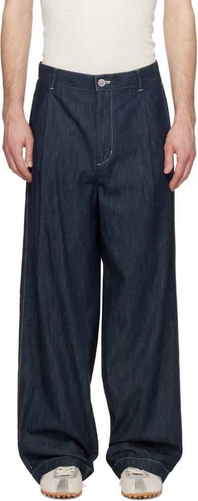 Solid Homme Navy Japanese Denim Jeans In Blue