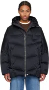 Solid Homme Navy Satin Down Jacket In 203n Navy
