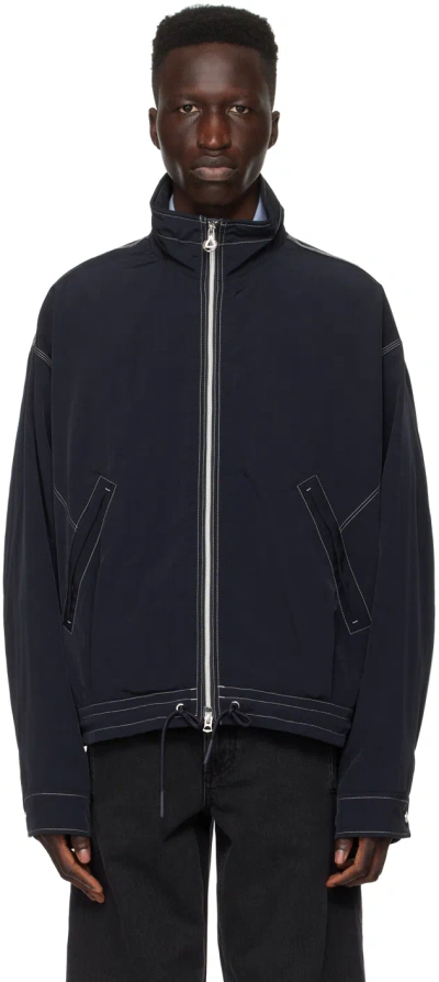 Solid Homme Navy Stitching Bomber Jacket In 318n Navy