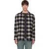 Solid Homme ネイビー ウール チェック シャツ In Multi