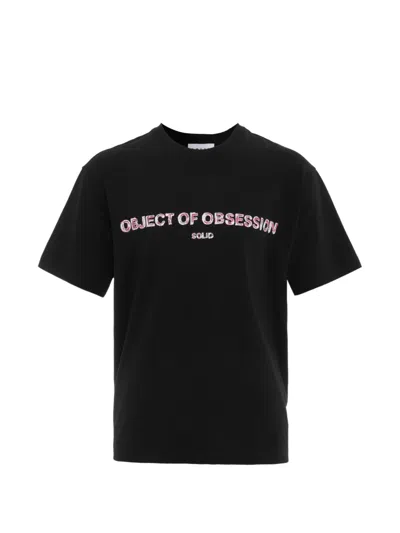 Solid Homme Object Lettering T-shirt In Schwarz