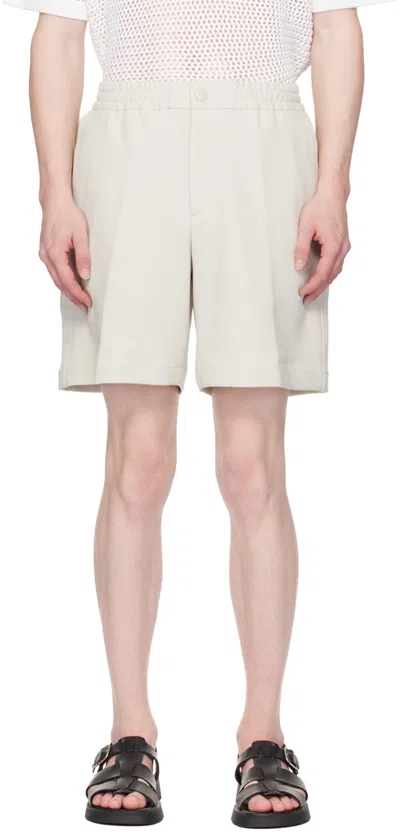 Solid Homme Off-white Flap Pocket Shorts In 526g Grey