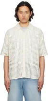Solid Homme Off-white Pointelle Shirt In 517i