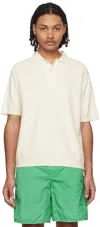 Solid Homme Off-white Three-button Polo In 535i Ivory