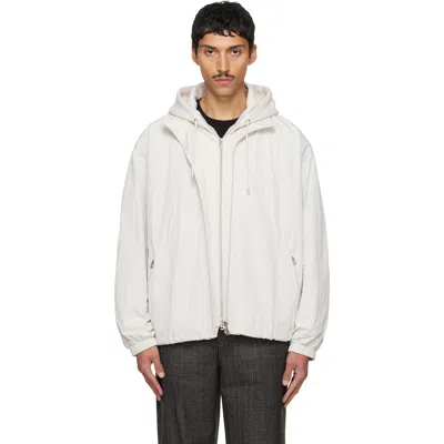 Solid Homme Off-white Layered Taffeta Jacket In 842i