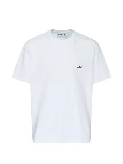 Solid Homme Signature Script T-shirt In 화이트