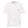 Solid Homme Pink Solid Tweed Back Logo Short Sleeve T-shirt In White