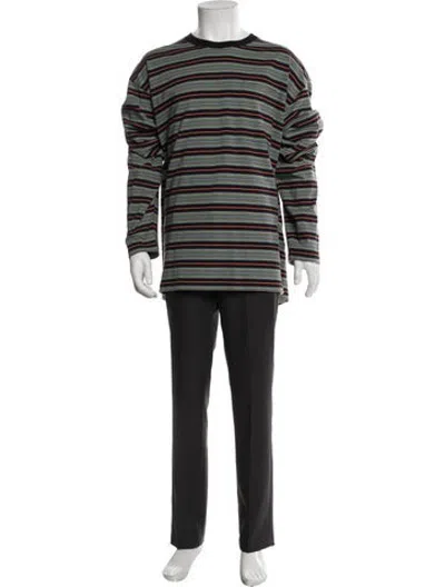 Pre-owned Solid Homme Striped Crew Neck T-shirt In Multicolor