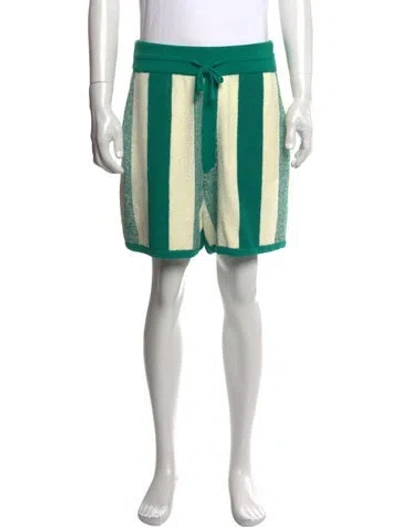 Pre-owned Solid Homme Striped Shorts In Green