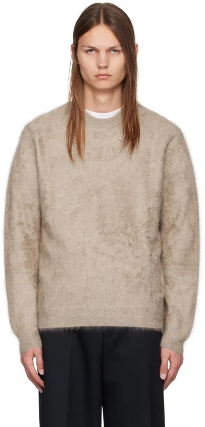 Solid Homme Tan Crewneck Sweater In 638e Beige