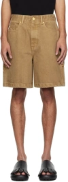 Solid Homme Tan Hammer Loop Shorts In 323d Mud