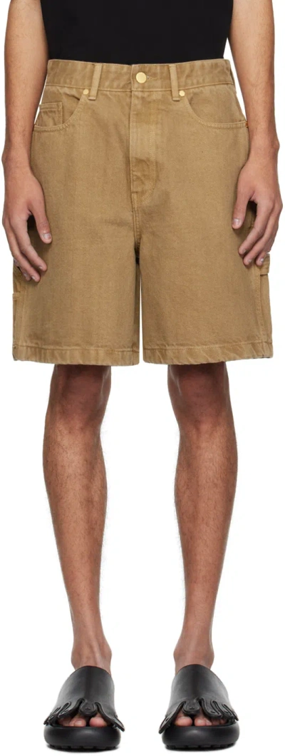 Solid Homme Tan Hammer Loop Shorts In 323d Mud