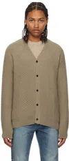 Solid Homme Tan Slash Cardigan In 357k Khaki