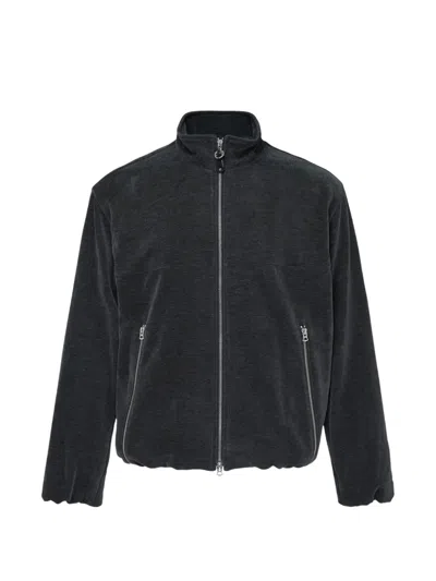 Solid Homme Velvet-effect Jacket In Gray