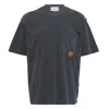 Solid Homme Washed T-shirt With Shoulder Trim In Black