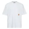 Solid Homme Washed T-shirt With Shoulder Trim In White