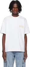 Solid Homme White Embroidered Graphic T-shirt In 629w
