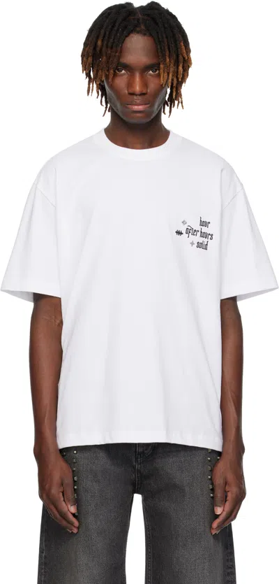 Solid Homme White Embroidered T-shirt In 631w