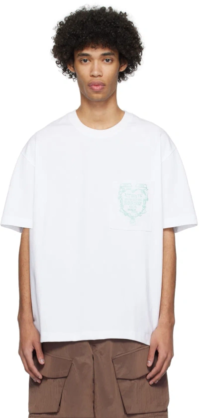 Solid Homme White Pocket T-shirt In 733w White