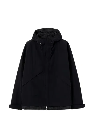 Solid Homme Zip-up Hooded Jacket In Black