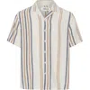 Solid ! Isai Stripe Linen Blend Camp Shirt In Multi