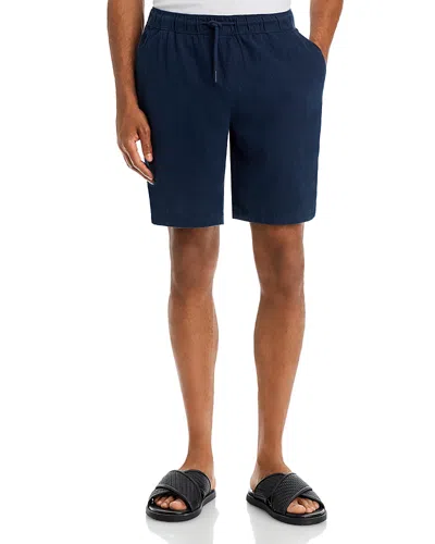 Solid ! Linen Drawcord Shorts - Exclusive In Blue