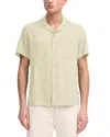 Solid ! Allan  Linen Blend Camp Shirt In Brown