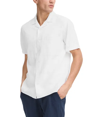 Solid ! Linen Short Sleeve Button Up Shirt - Exclusive In White