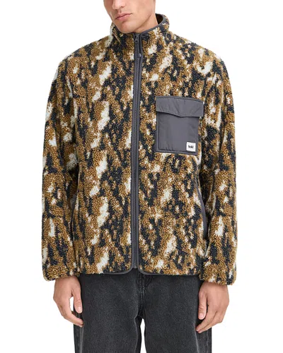 Solid ! Periscope Camo Sherpa Zip Pocket Jacket In Multi