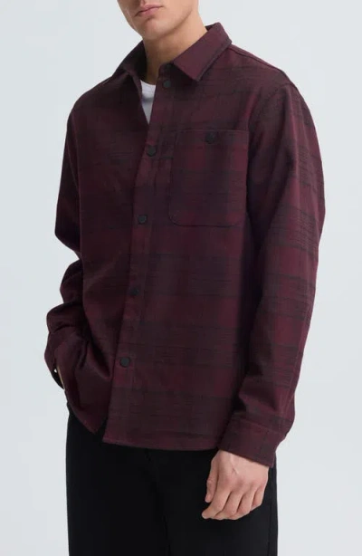 Solid ! Plaid Button-up Shirt In Purple