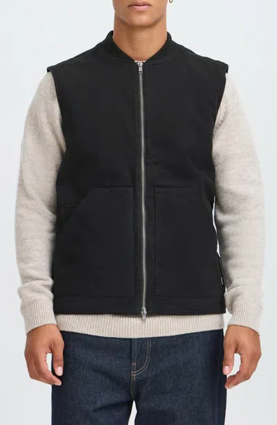 Solid ! Raiden Cotton Vest In True Black