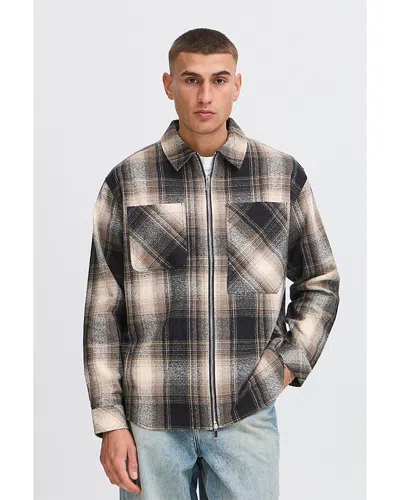 Solid ! Rikki Plaid Zip Shirt In Blue