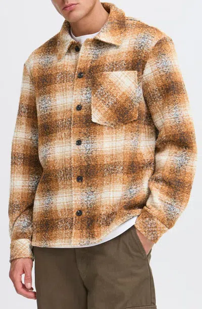 Solid ! Ronen Plaid Shirt In Cathay Spice