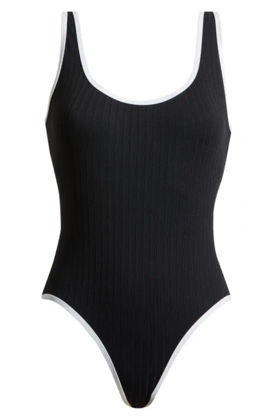 Solid & Striped The Annemarie One Piece Swimsuit In Blackout