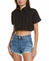 Solid & Striped Cropped Cabana Shirt In Blackout In Multi