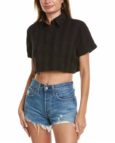 Solid & Striped Cropped Cabana Shirt In Blackout