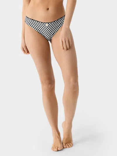 Solid & Striped Daphne Bikini Bottom In Blackout X Marshmallow In Multi