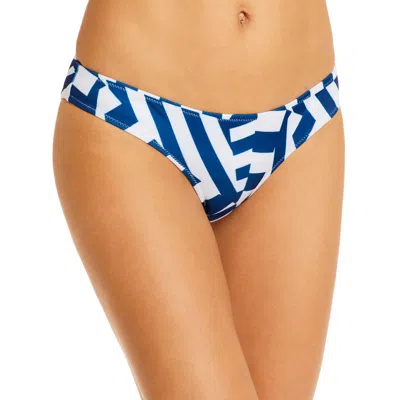 Solid & Striped Desi Womens Geometric Lined Swim Bottom Separates In Blue